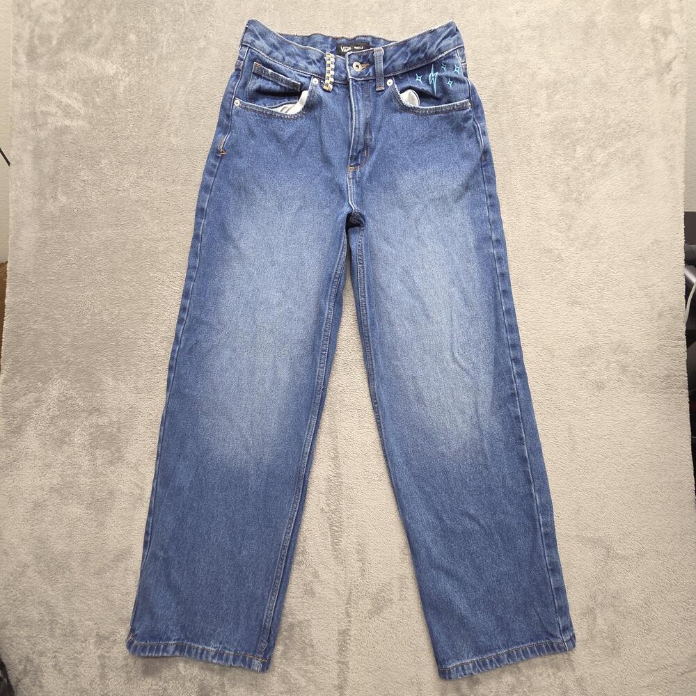 VANS Sirelle Embroidered Denim Jeans Womens 28 Blue Straight Relaxed Fit